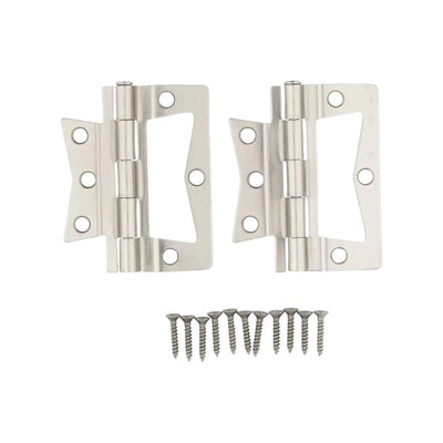 Haerdex 3-Inches Satin nickel Non-Mortise Bi-Fold Door Hinge 2-Pack
