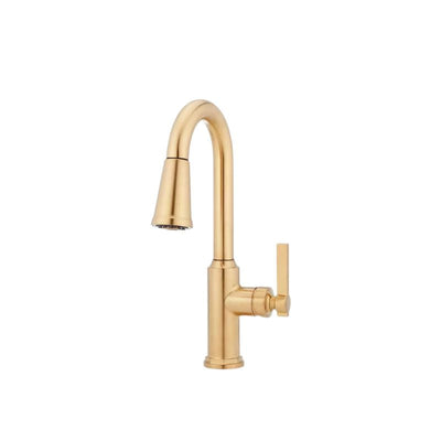 Haerdex Single-Hole Pull-Down Bar Faucet - Brushed Gold